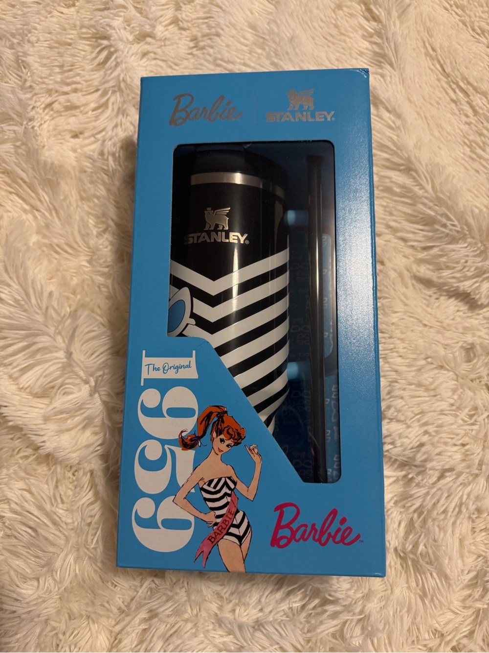 Stanley Barbie 1959 Original Quencher Black and White Chevron (40-ounce) NWT - Picture 11 of 12